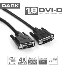 Dark 1.8m 24+1pin DVI Kablo (Erkek/Erkek)
