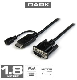 Dark HDMI to VGA Dijital - Analog Dönüştürücü Kablo