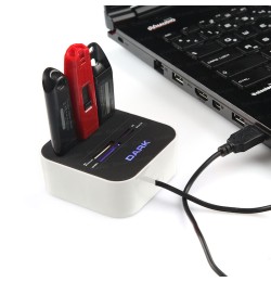 Dark UCR202 USB MicroSD/SD/MMC/M2/MS PRO DUO Kart Okuyuculu USB Çoklayıcı (Beyaz)