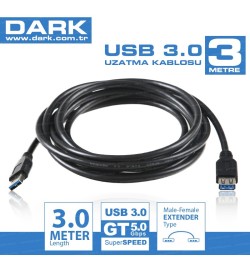 Dark USB 3.0 3m Uzatma Kablosu (USB3.0 A Tip)